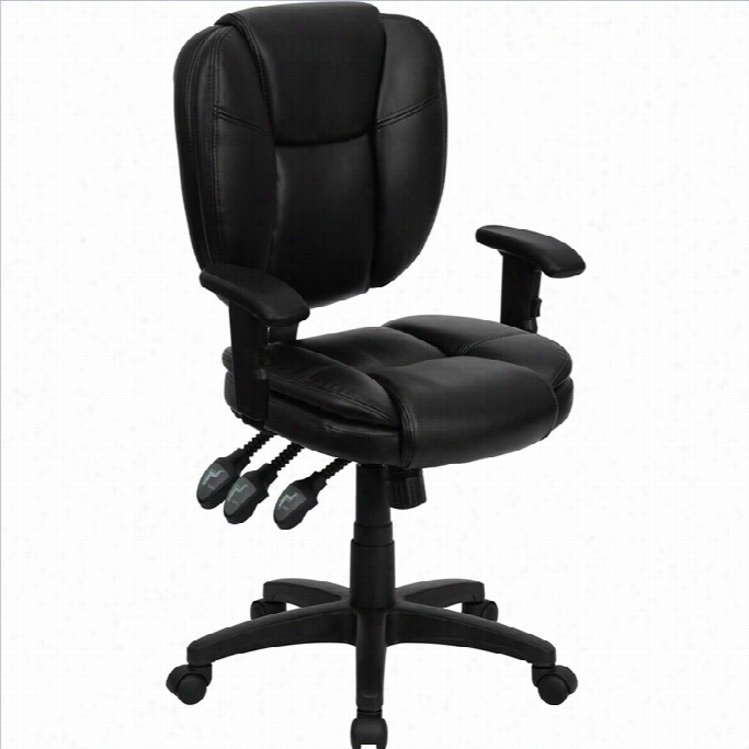 Flash Furniture Middle Back Ergonomic Task Office Chari With Arms In Black