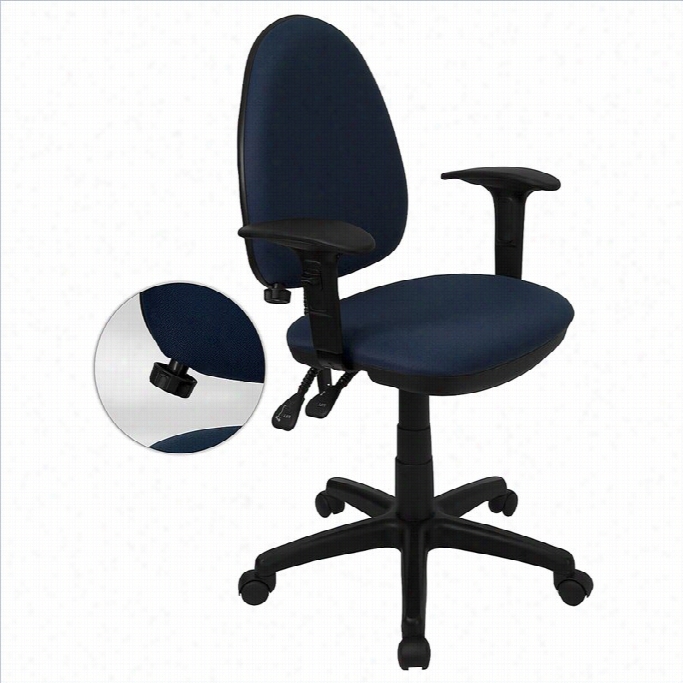 Flash Furniture Miid-back Task Office Hcair With War In Navy Blue
