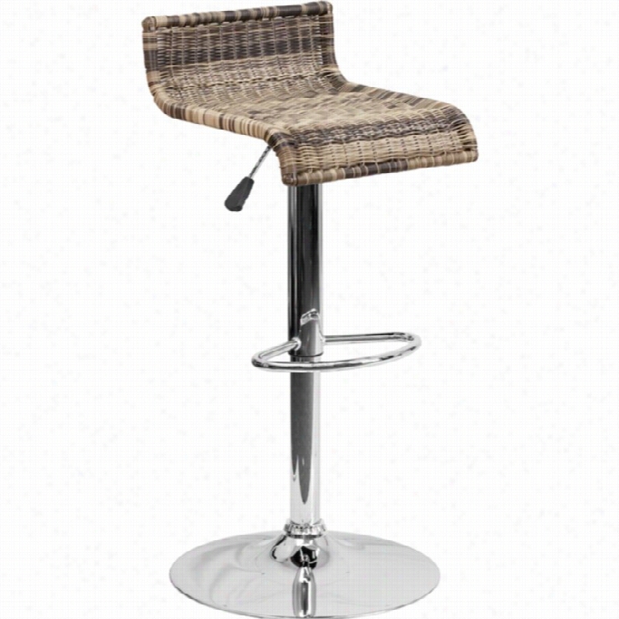 Flash Furniture Wicker Backless Adjustable Bar Stol In Brown