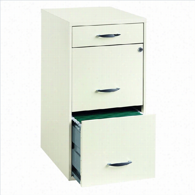 Hirsh Industries 3 Drawer Steel File Cabinet In White