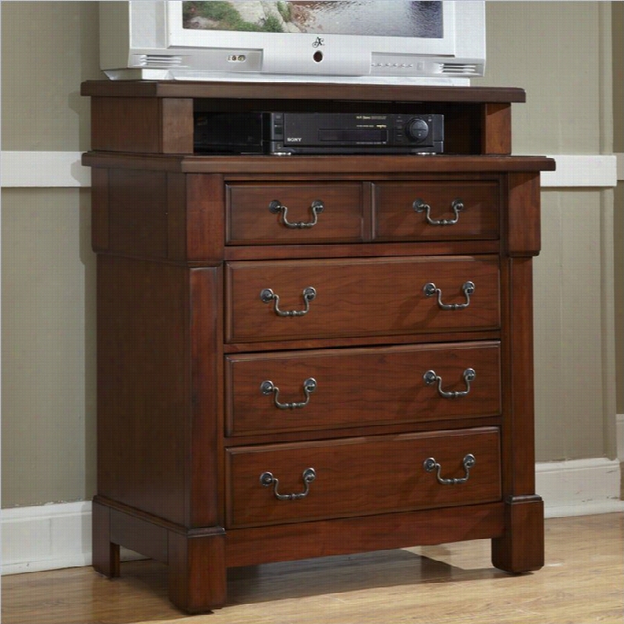 Home Styles Aspen Media Chest In Rustic Cherry