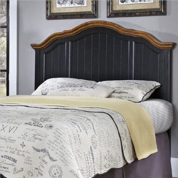 Home Styles French  Countryside Panel Headboard In Oak And Black-queen