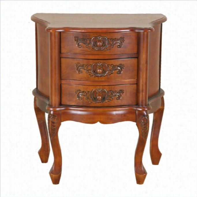 Internatinal  Caravan Winds0r 3 Drawer Accent Destroy Table Ij Walnut