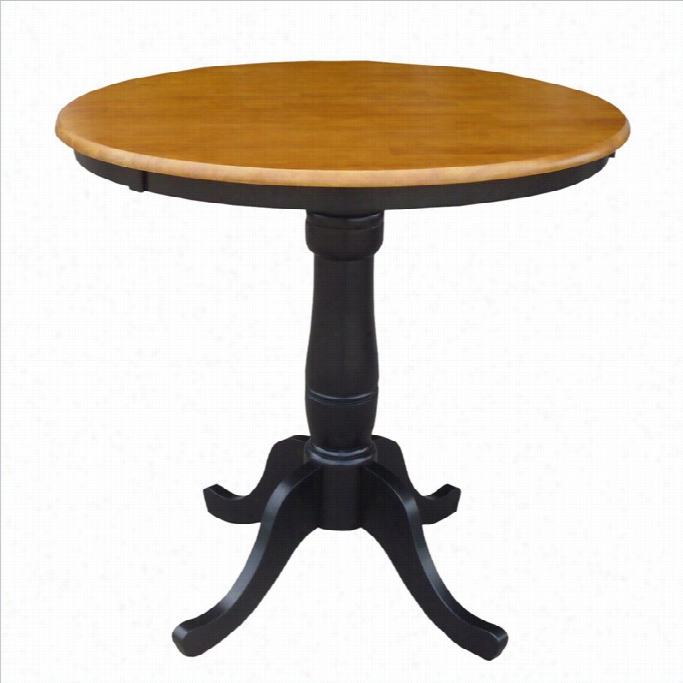International Concepts 36 Round Counter  Height Dining Table In Black  Cherry