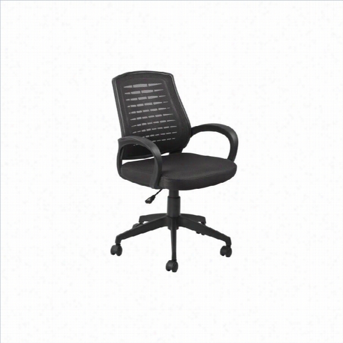 Leick Furniture Mesh Vented Back Office Chair In A Black Finish