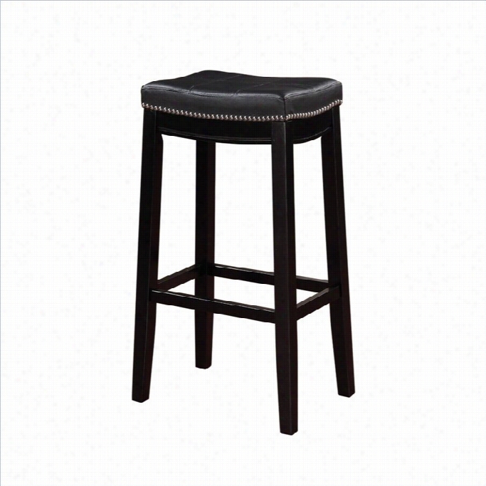 Linon Claridge 30 Bar Stool In Black