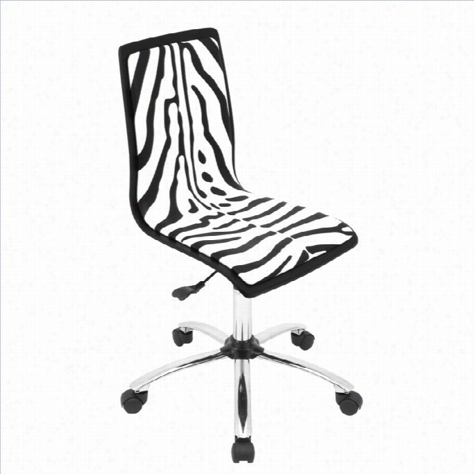 Lum Isource Computer Office Chair In Printed Zebra
