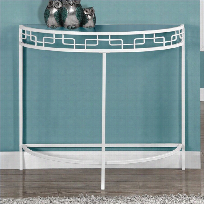 Moonarch Console Accent Table I N White With Metal Base