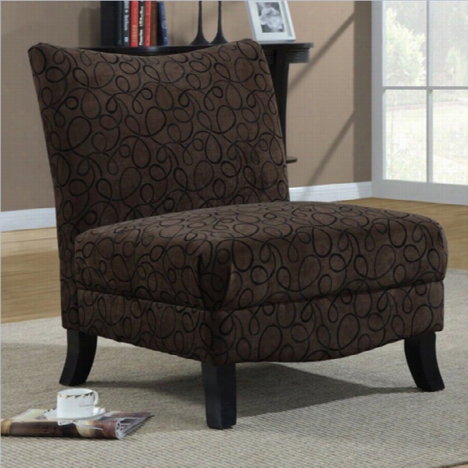 Monarch Fabric Accent Slipper Chair In Bron