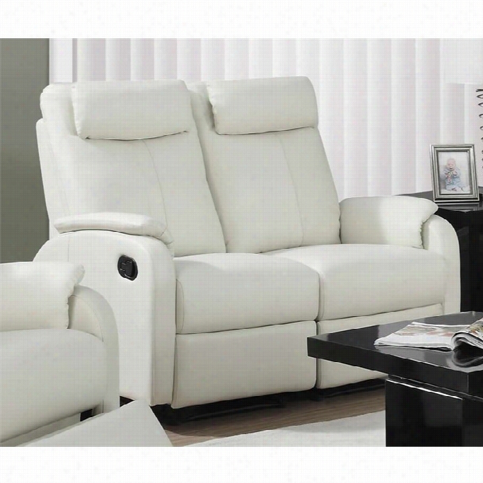Monarch Leathher Loveseat In Ivory