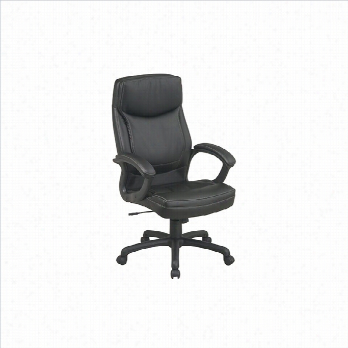 Office Star Exeuctive High Back Black Eco Leather Office Chhair