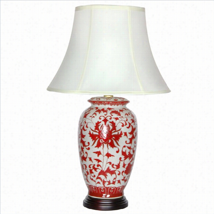 Otiental Furniture Classic Design Lamp In Red And White