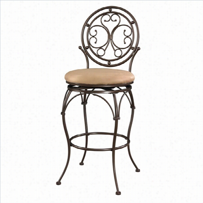 Powell Furniture Big And Tall 22-31.s Scroll Circle Back Bar Stool