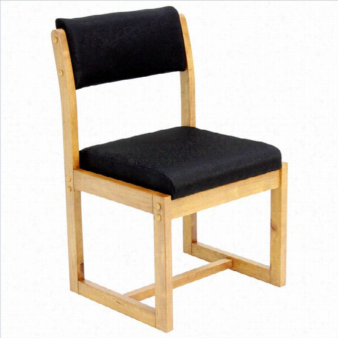 Regency Belccino Sled Base Sidde Visitor Chair In Medium Oak And Black