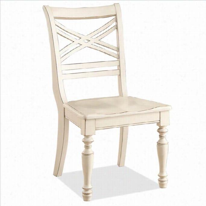 River Furniture Placidd Cove X-back Dining Chair In Honeysuckle White