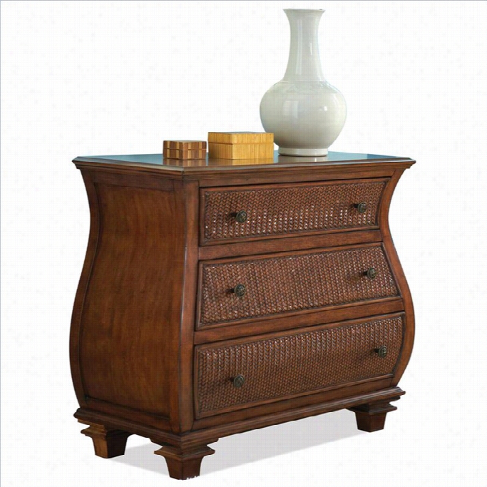 Riveside  Furniture Windward Bay Bombe Accent Chest In Warm Rum