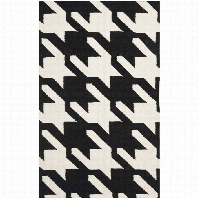 Safavieh Dhurries Black Contemporary Rug - Runner 2'6 X 4'