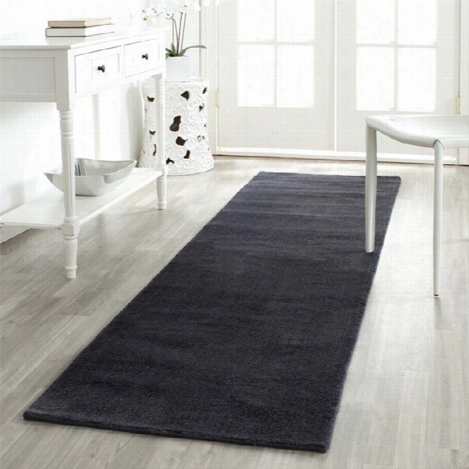 Safavieh Himalaya Black Shag Rug - Runner 22'3 X 10'