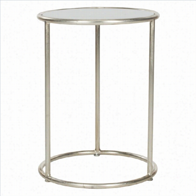 Safavieh Shay Iron And Glass Accent Table In Silv Er And Grey