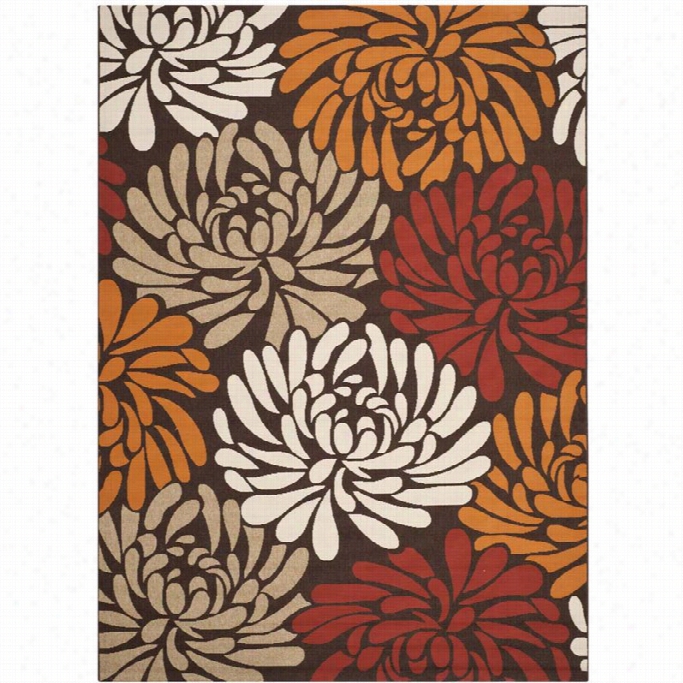 Safavieh Veranda Polypropylene Large Rectangle  Rug Ver049-00325-8  In Chocolate And Terracotta