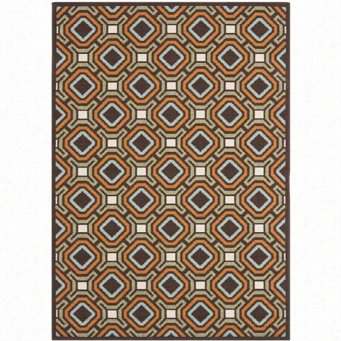 Safvaieh Veeranda Polypropylene Medium Rectangle Rug Ver089-0725-5 In Chocolate And Terracotta