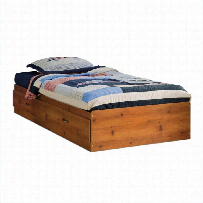 South Shore Loigk Sunny Pine Twin  Mates Bed In Bright Pine