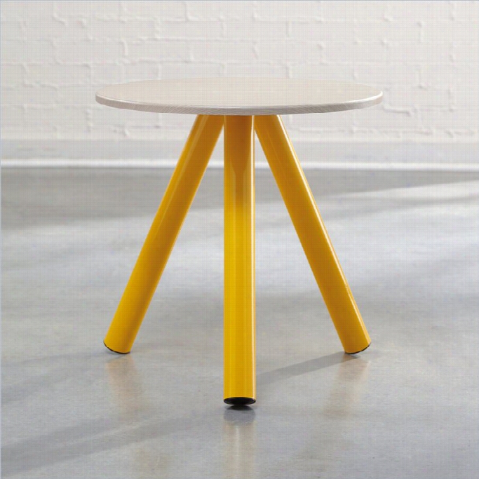 Studio Rta Soft Modeern Side Table In Yelloww Saffron And Pickled Asu