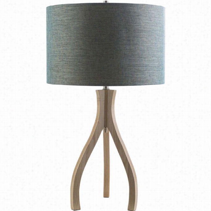 Surya Duxbury  Wood Table Lamp In Blue