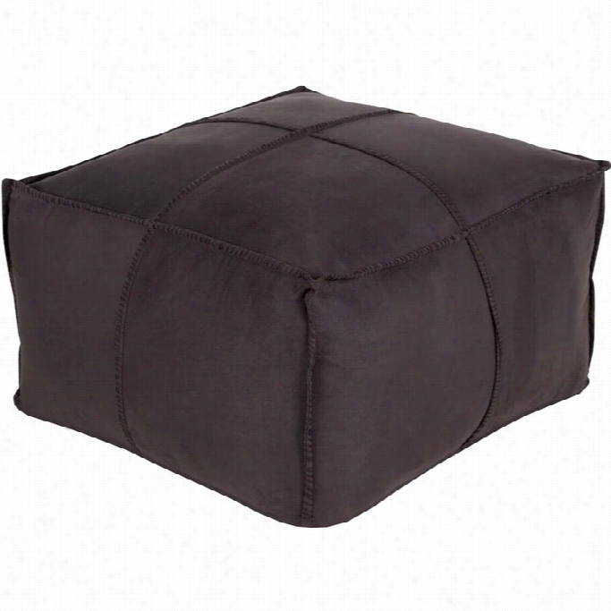 Surya Obsidian Cube Pouf Ottoman In Black