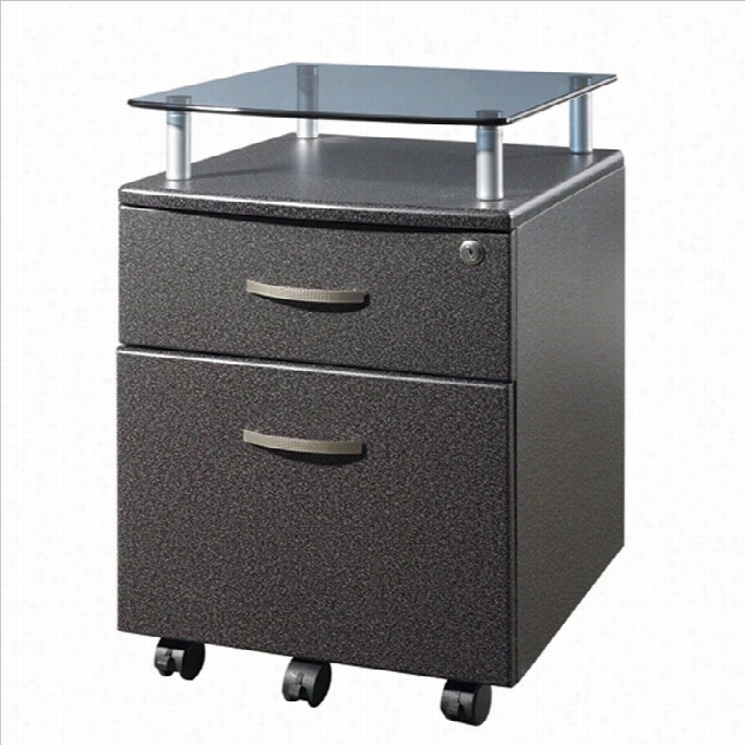 Techni Mobili Seguro 2 Drawer Wood Mobile Filing Cabinet In Graphite