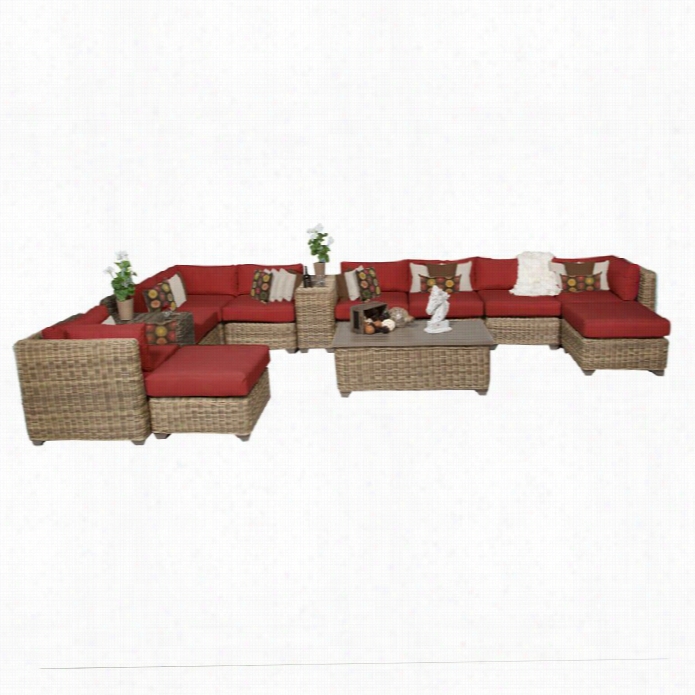 Tkc Cape Cod 13 Piece Outdoor Wicker  Sofa Set In Terracota