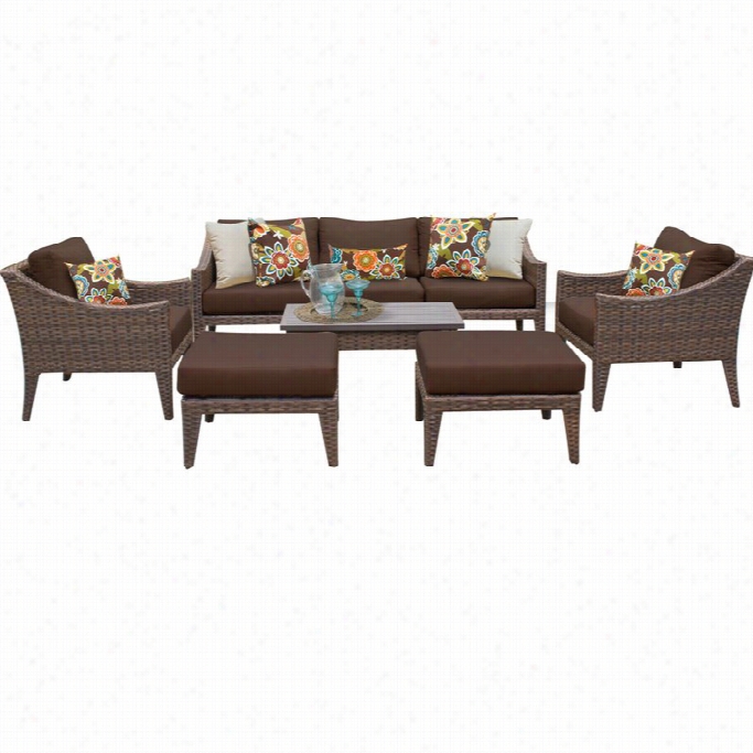 Tkc Mannhattan 8 Piece Outdoor Wicker Sofa Set In Cocoa