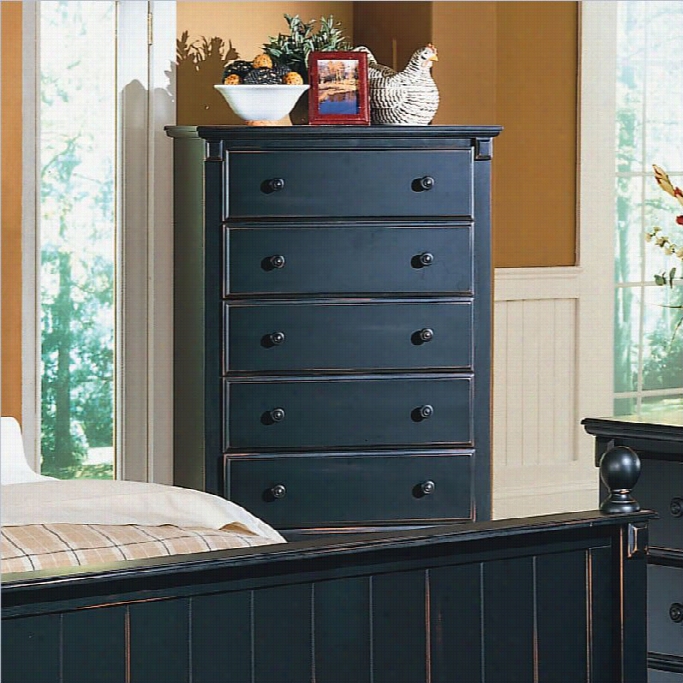 Trent Home Pottery 5 Drawer Chest In Black Finish