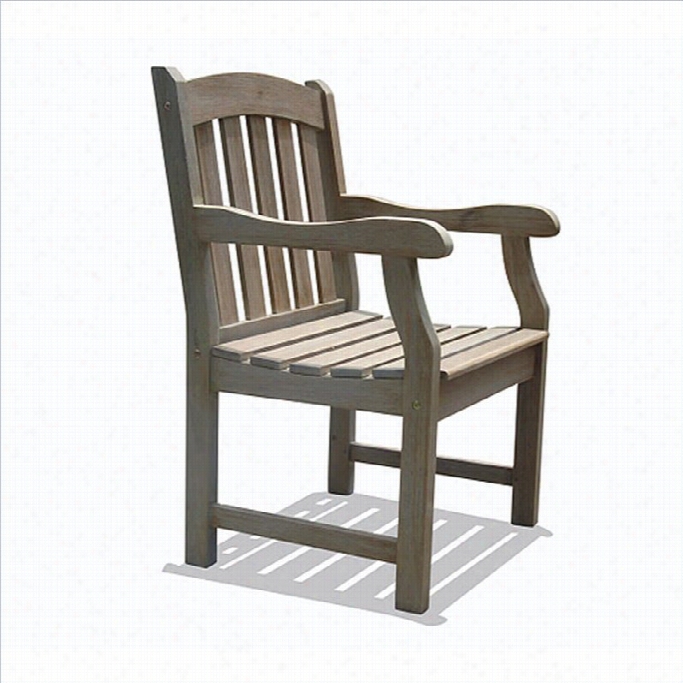 Vifah Renaissance Outdoor Hand-scraped Hardwood Armchair