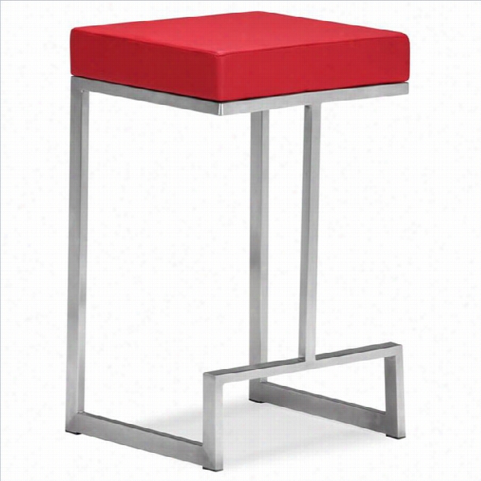 Zuo Darwen Mo Deern Lea Therwtte 26 Counter Chair In R Ed