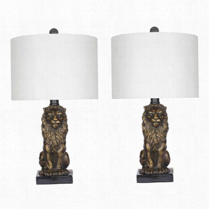 Abbyson Living Accent Tab Le Lamp In Gold And Bronze (set Of 2)