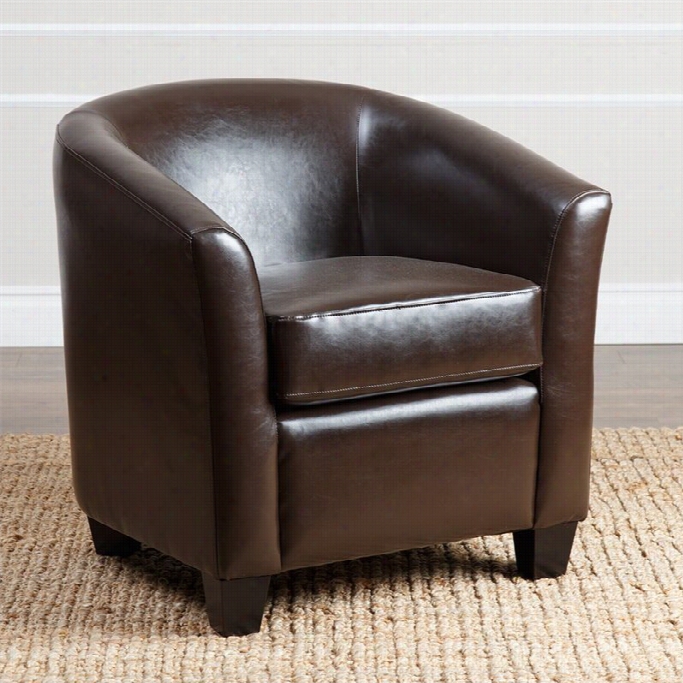 Abbyson Living Kara Faux Leather Arm Chair In  Espresso