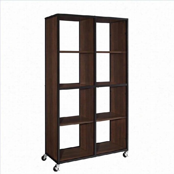 Altra Furniture Mason Ridge Mobile Bookcaseand Room  Divider In Cherry