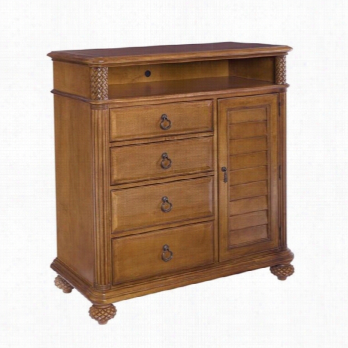 American Drew Grand Isle 4  Drawer Media Chest In Amber Finish