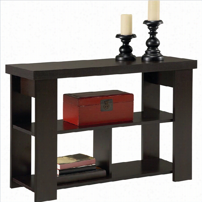 Ameriwood Hollow Core Wood Sofa Table In Black Forest