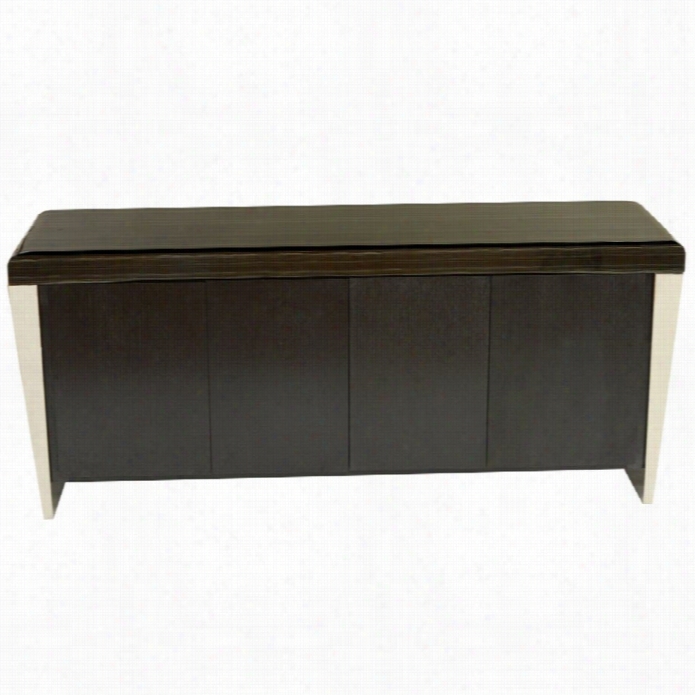 Armen Living Chow Contemmporary Marble Buffet Table Iin Black