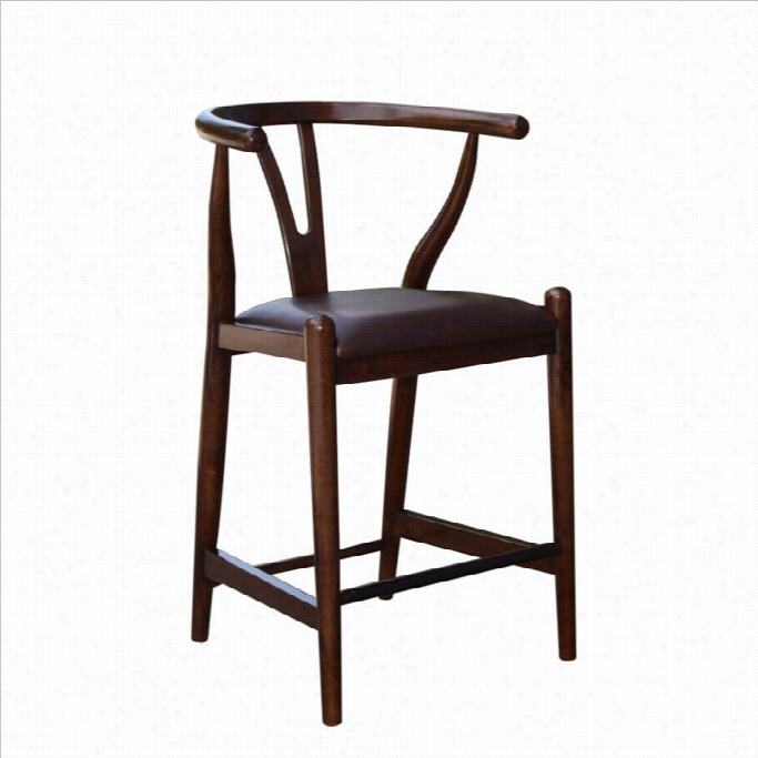 Boraam 24 Wishbone Stool In Cappuccino Finish