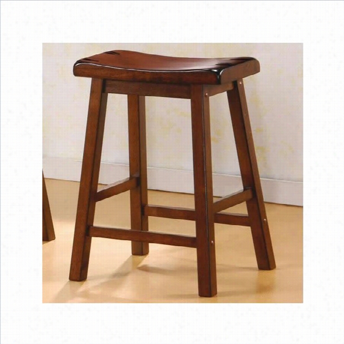 Coaster 24 Wooden Cointer Stool In Walnut