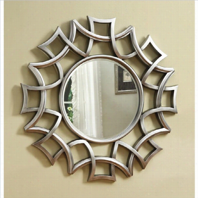 Coasster S Tarburst Accent Mirror In Silver End
