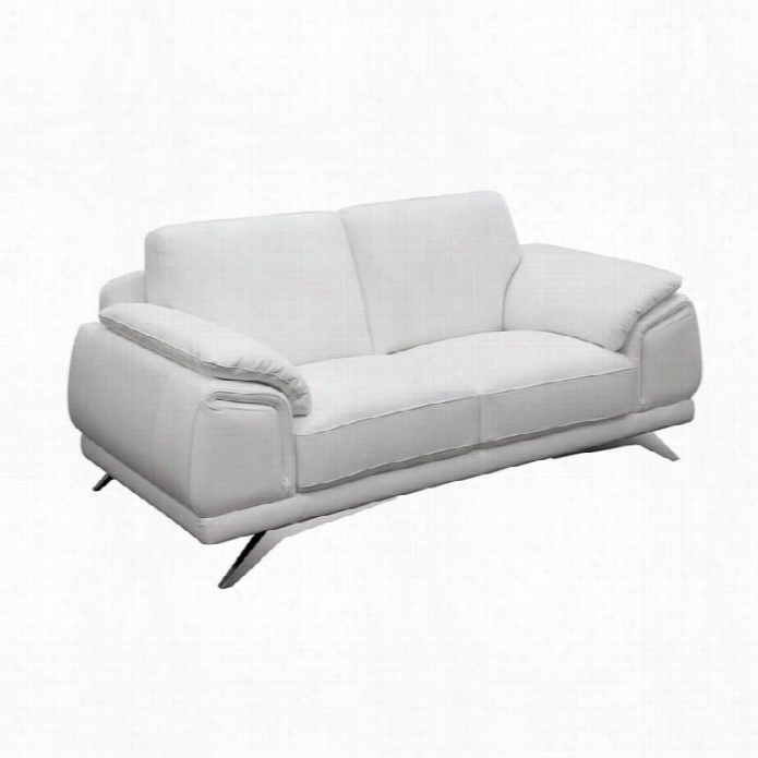 Diamond Sofa Casablanca Leather Loveseat In White