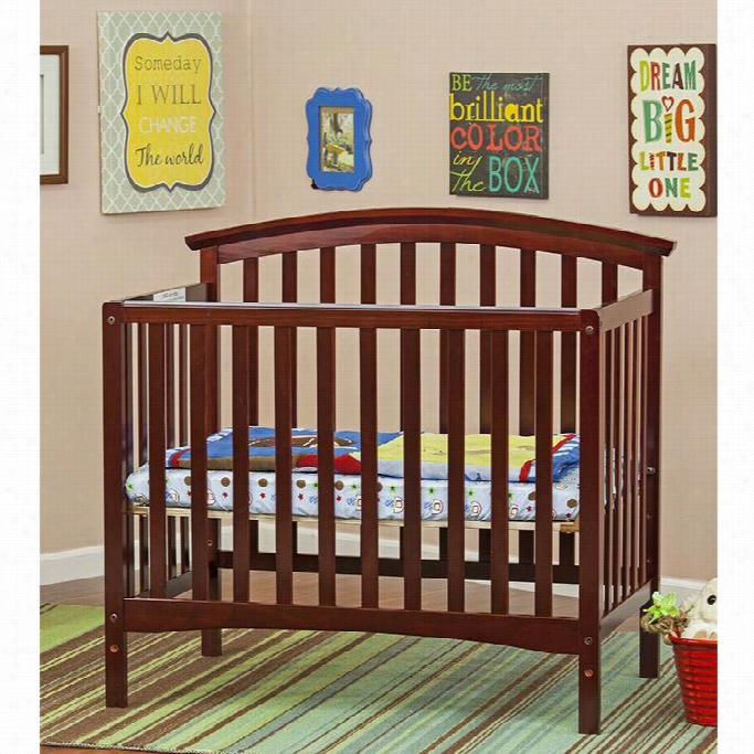 Dream On Me Ashland 4-in-1 Convertible Mini Crib In C Herry