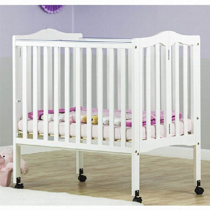 Dreeam On  Me  Lightweighht Folding Portale Crib In White