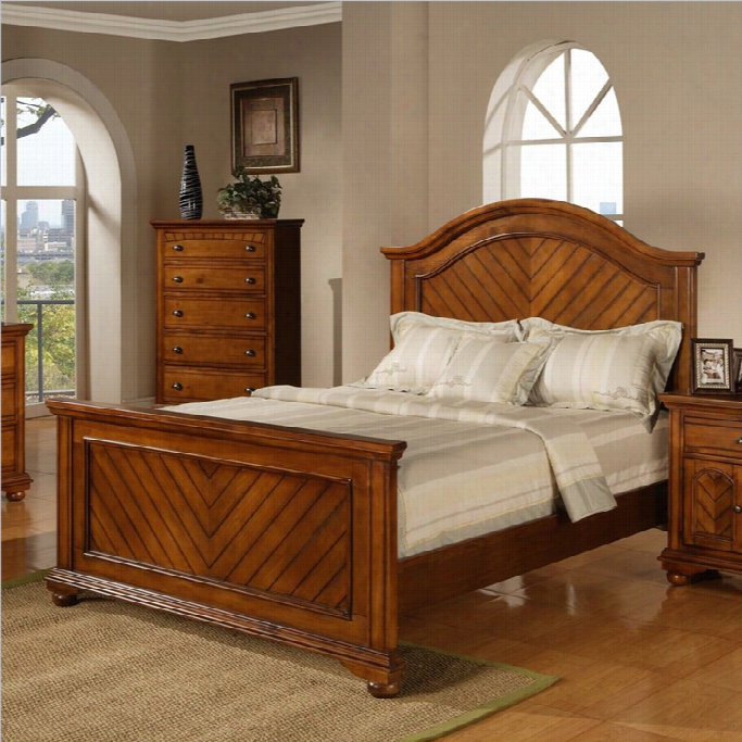 Elements Brook Panel Bed In Warm Chestnut-twin