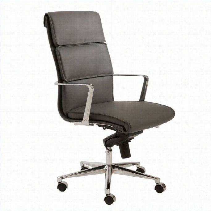 Eurostyle Leif High Back Office Chair In Gray/chrome