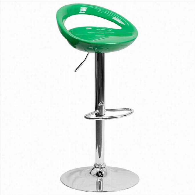 Flash Furniturd 24 To 33 Stylish Adjustable Bar Stool In Green